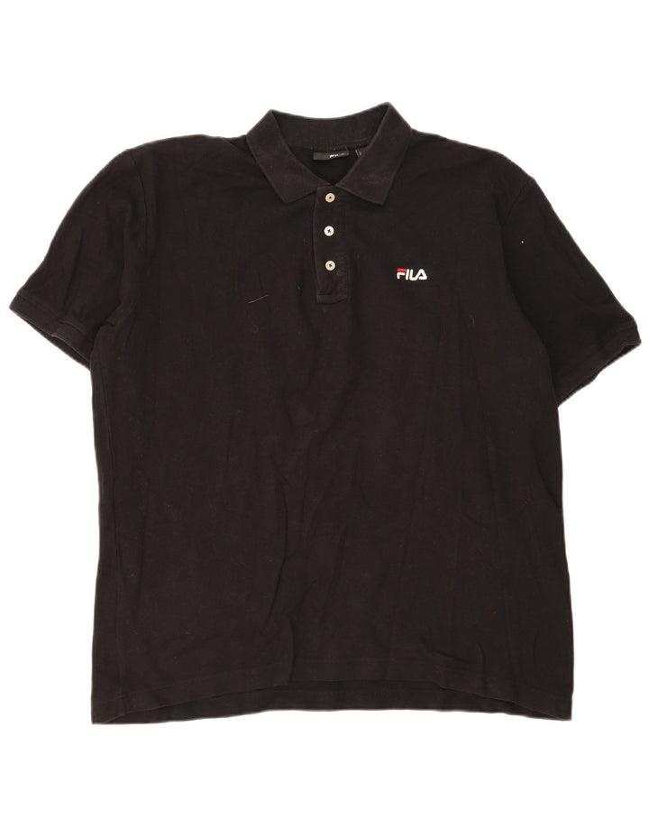 Fila Herren Poloshirt XL Schwarz Baumwolle