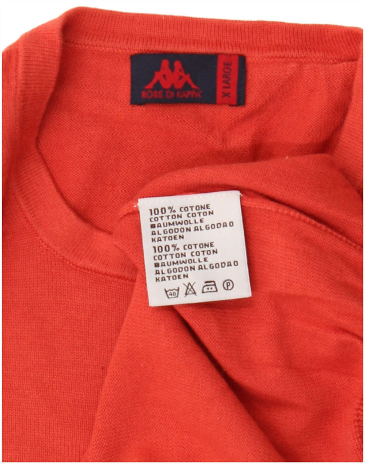 Kappa Herren-Pullover mit Rundhalsausschnitt, XL, rote Baumwolle