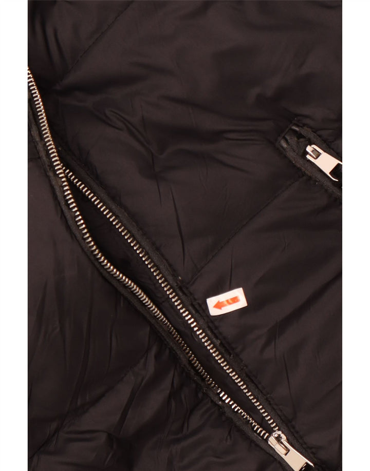 Zara Damen-Jacke mit Kapuze, gepolstert, UK 14, Mittelschwarzes Nylon