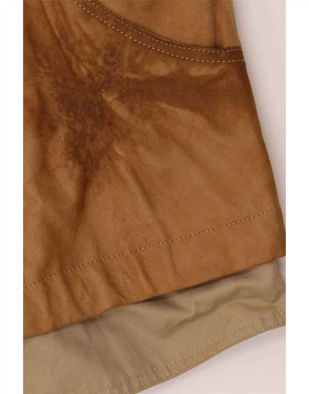 BELFE Damen-Jacke mit lockerer Passform, IT 44, mittelbeigefarbenes Colourblock-Leder