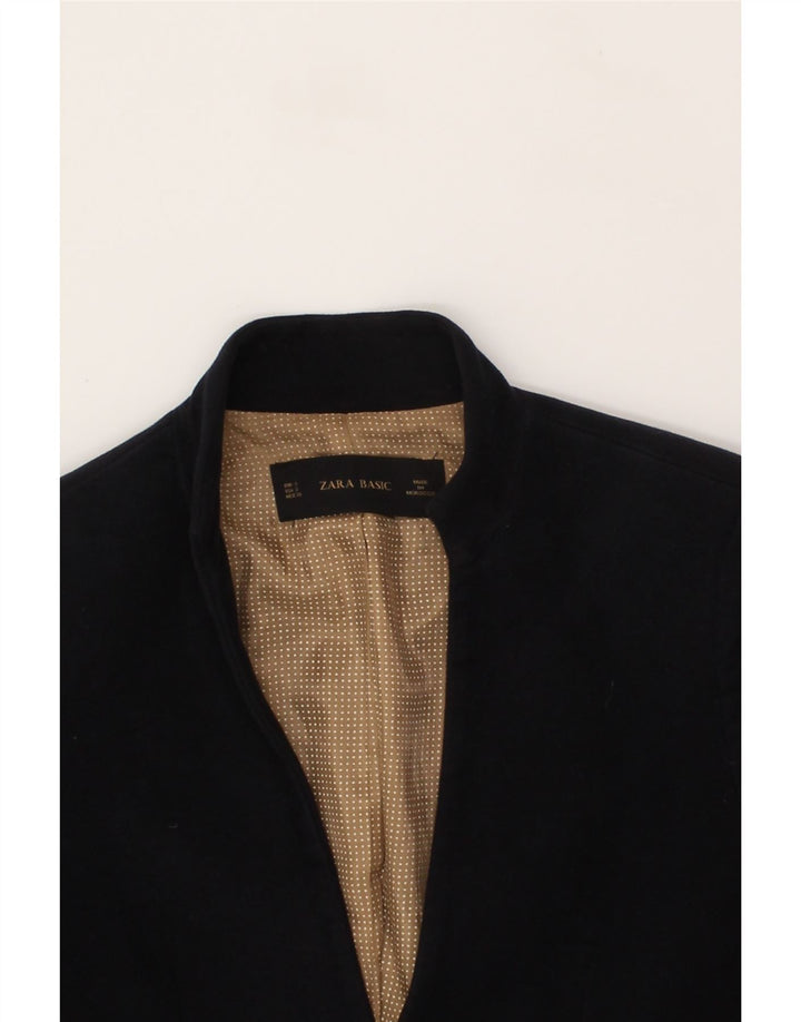 ZARA Womens 1 Button Blazer Jacket UK 10 Small Navy Blue Vintage Zara and Second-Hand Zara from Messina Hembry 