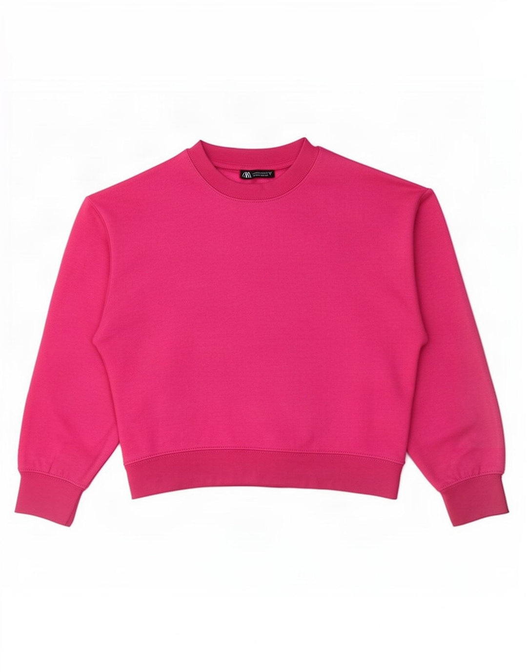 Zara Damen Sweatshirt-Pullover UK 14 Mittelrosa Polyester