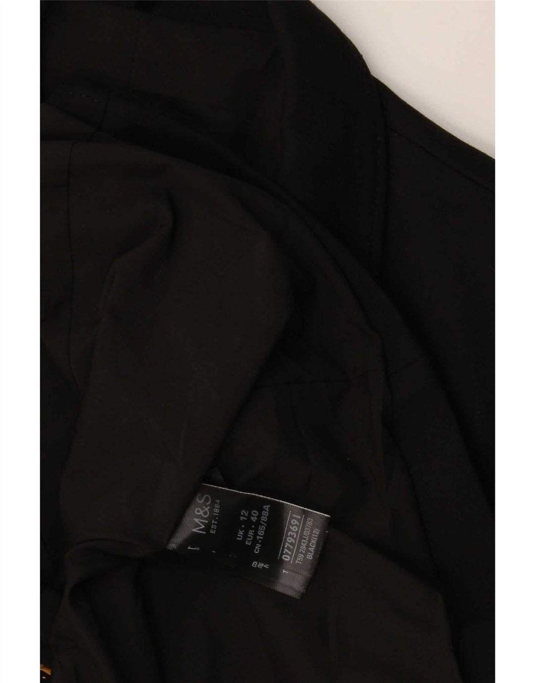 Marks & Spencer Damen 2-Knopf-Blazerjacke UK 12 Mittelschwarze Viskose