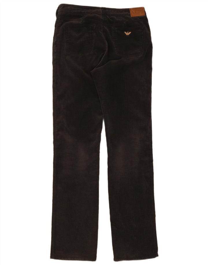 Armani Damen Gerade Cordhose W31 L34 Graues Polyester