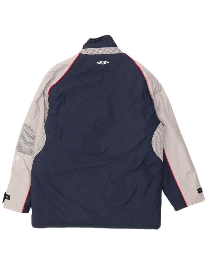 Umbro Herren-Windbreaker-Jacke UK 38/40 Mittelmarineblaues Colourblock-Nylon