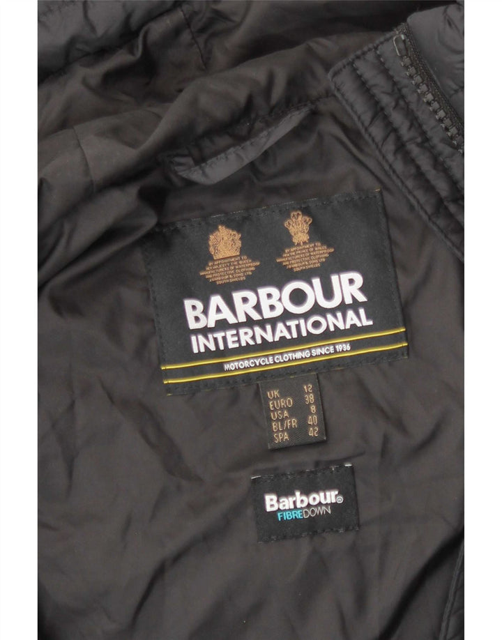 Barbour Damen Übergroße, gepolsterte Longline-Gilet mit Kapuze, UK 12, Mittelschwarz