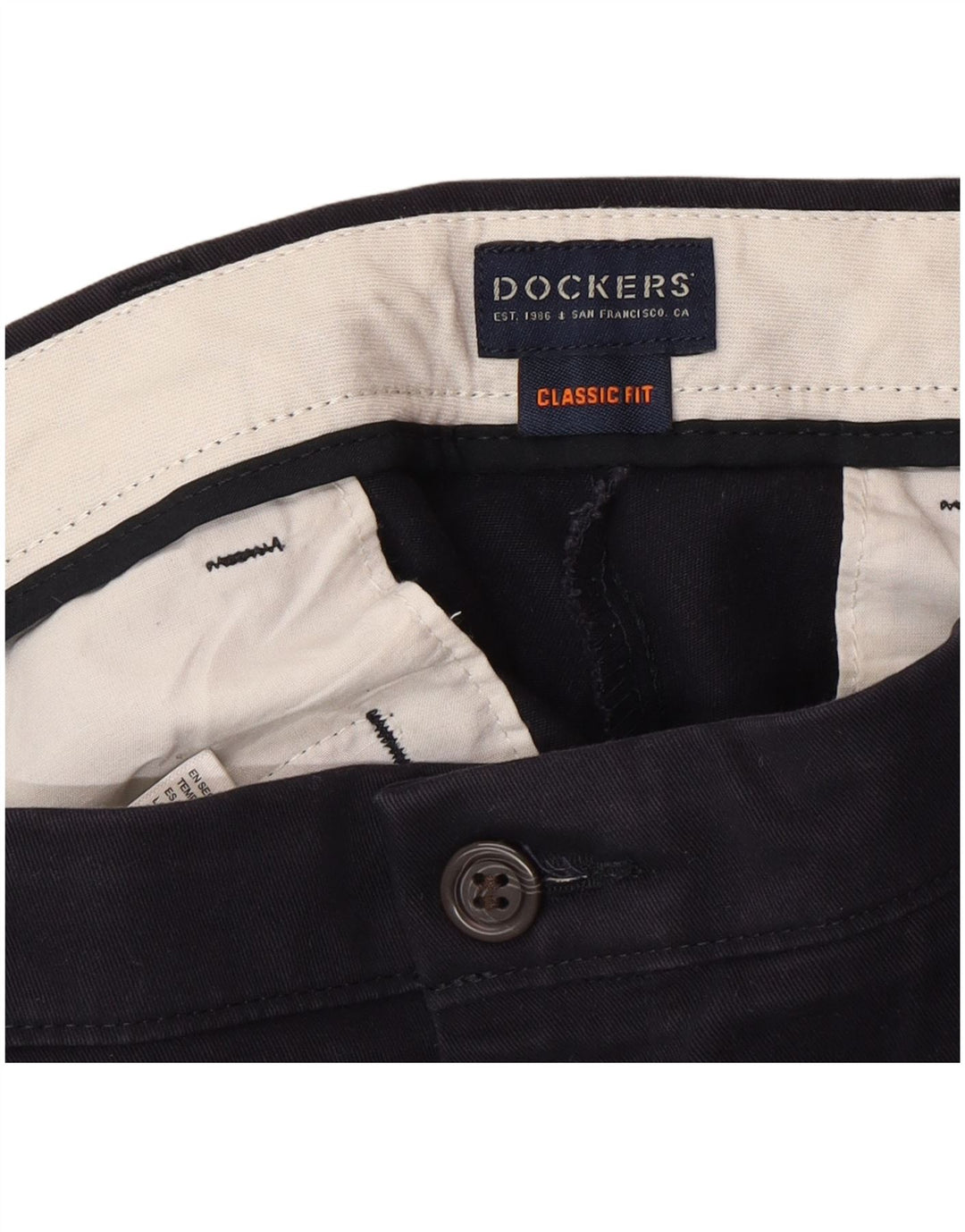 DOCKERS Herren-Chinohose mit klassischer Passform, W34, L30, Marineblau, Baumwolle, klassisch