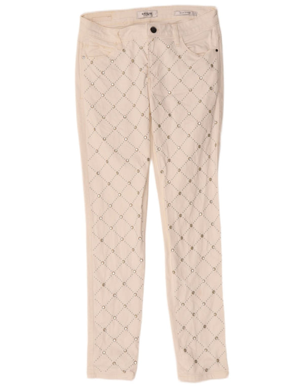 Guess Damen Sexy Curve Skinny Jeans W28 L28 Weiße geometrische Baumwolle