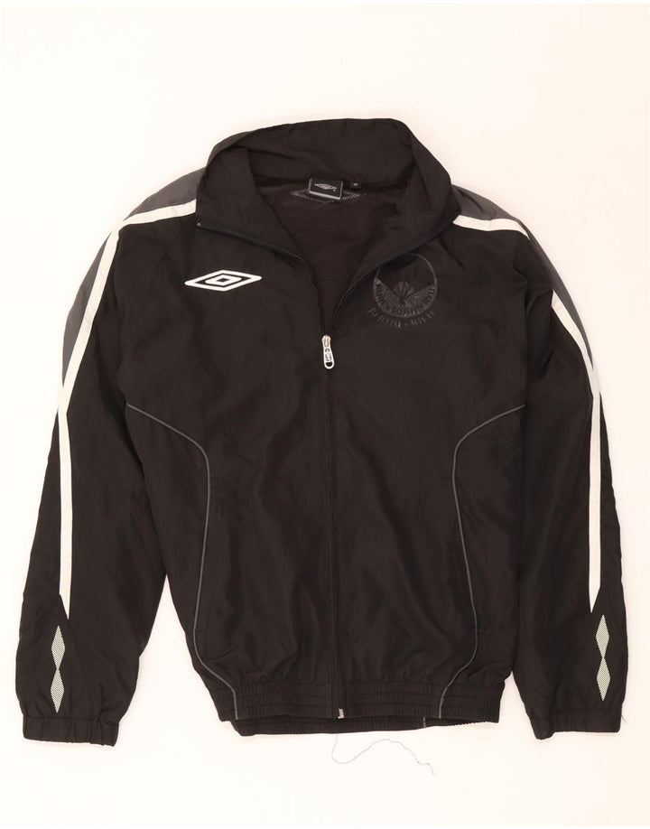 Umbro Herren-Trainingsanzugoberteil mit Grafik, Mittelschwarzes Farbblock-Polyester