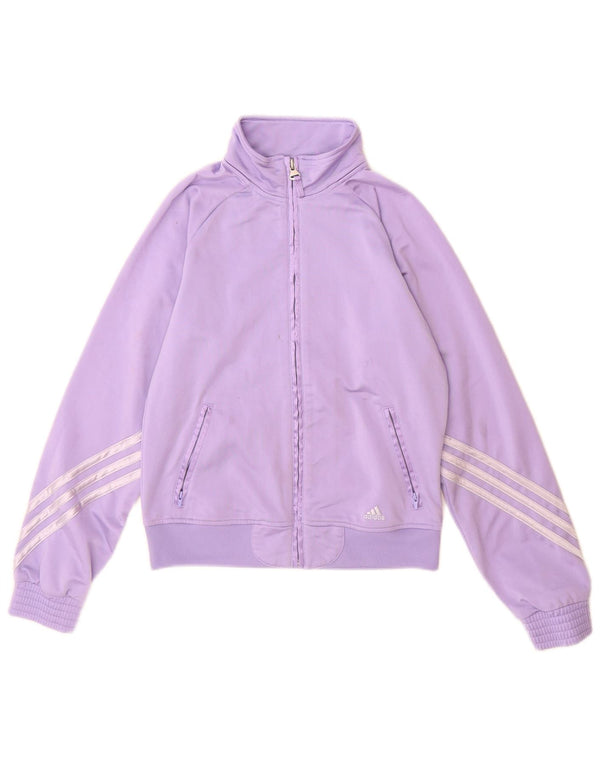 Adidas Mädchen Trainingsanzug Top Jacke 11-12 Jahre Lila Polyester
