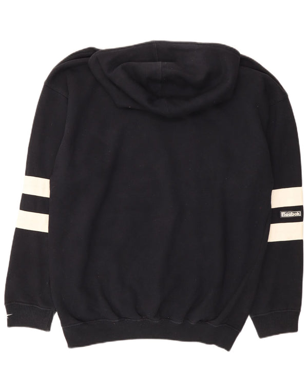 Reebok Herren Graphic Hoodie Pullover Large Schwarz Colourblock Baumwolle