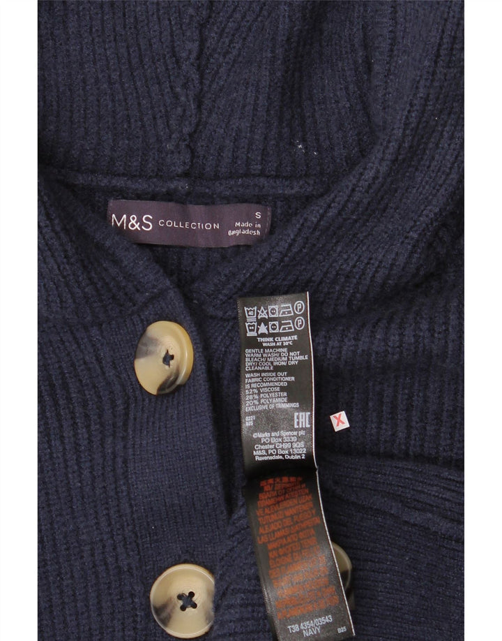 Marks & Spencer Damen Crop Cardigan mit Kapuze, Gr. 10, Marineblau