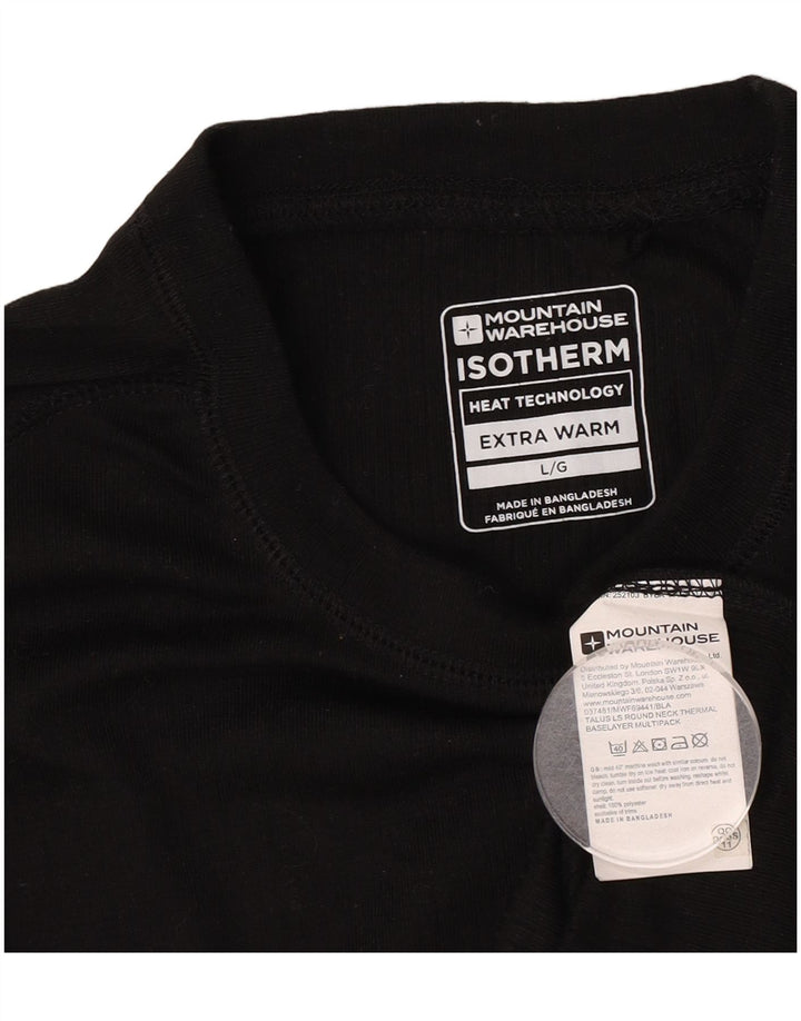 Mountain Warehouse Herren-Oberteil, langärmelig, groß, aus schwarzem Polyester
