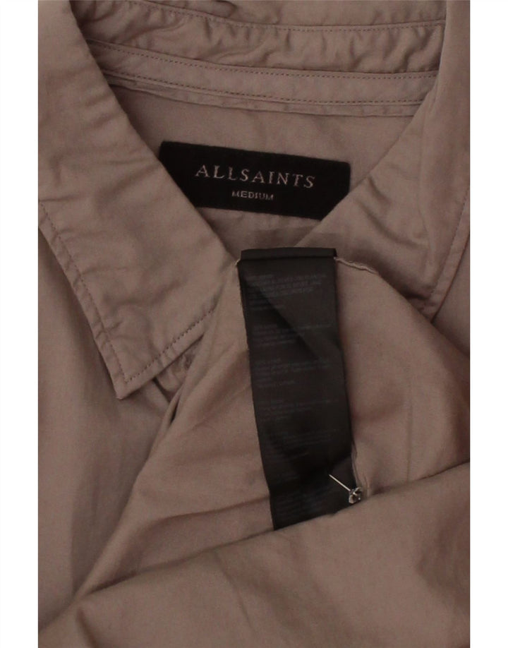 ALL SAINTS Mens Shirt Medium Grey Cotton