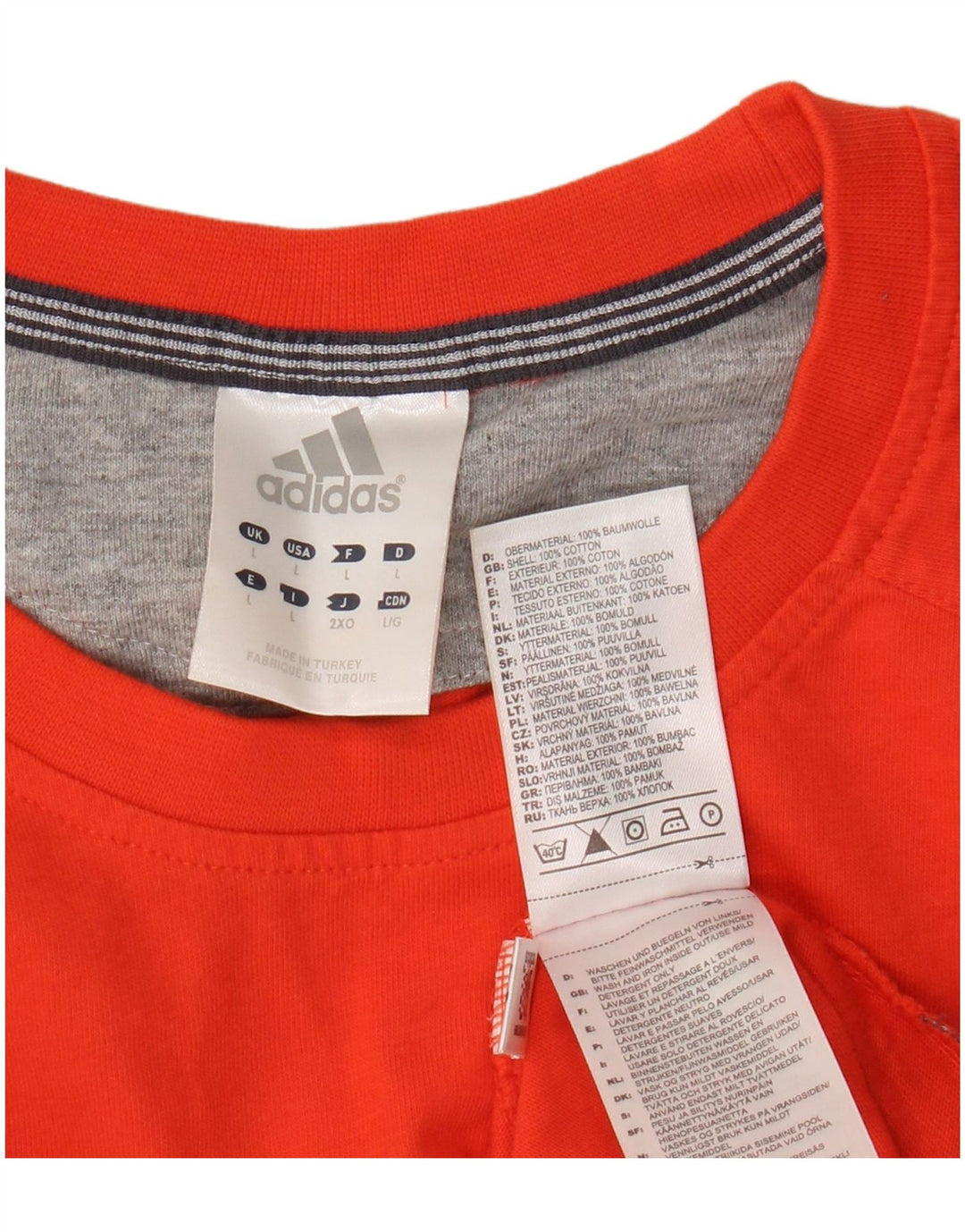 Adidas Herren T-Shirt Top Large Orange Baumwolle