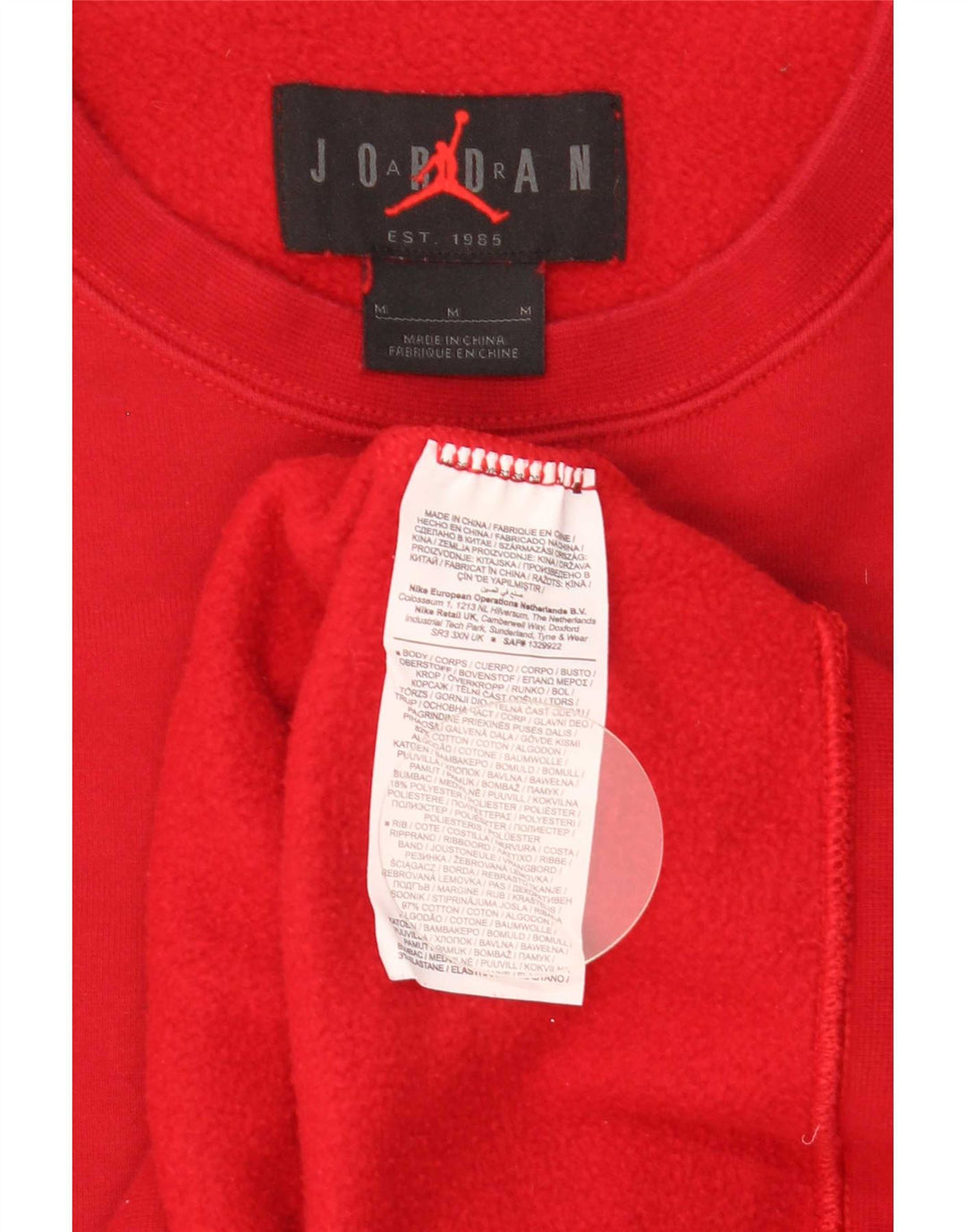 Jordan Herren-Sweatshirt-Pullover aus mittelroter Baumwolle