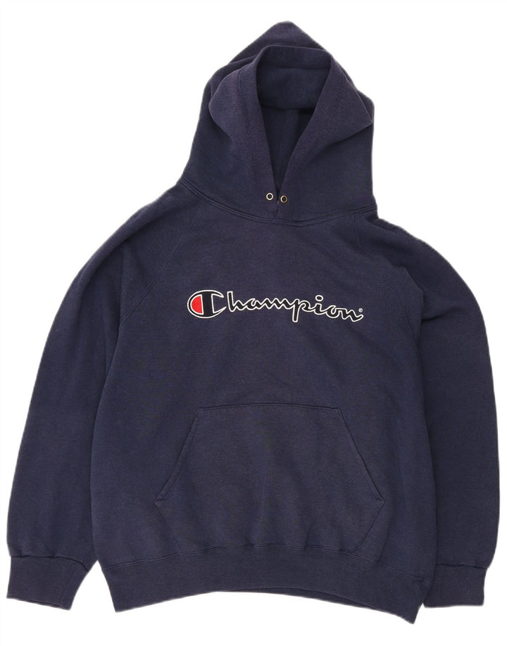 CHAMPION Damen-Kapuzenpullover mit Grafik, übergroß, UK 14, mittleres Marineblau