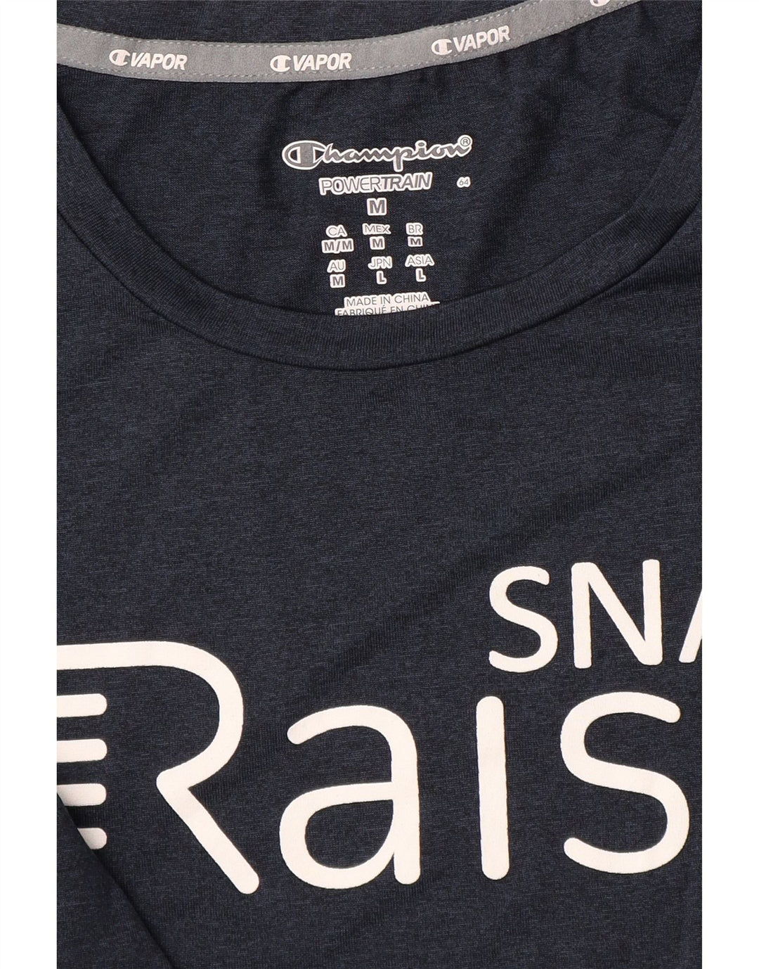 CHAMPION Damen Grafik-T-Shirt-Oberteil UK 14 Medium Marineblau