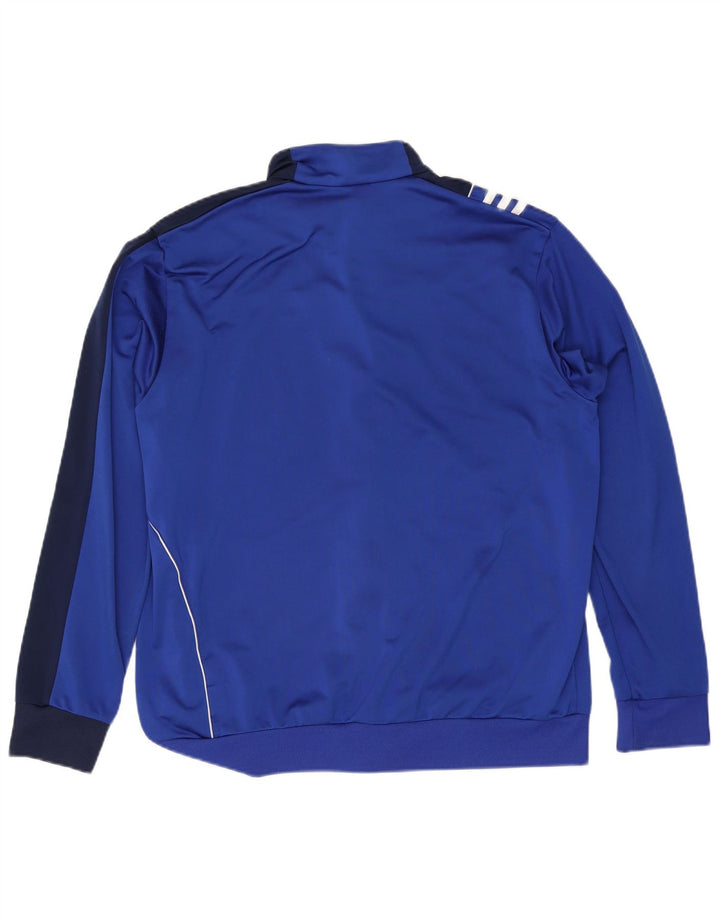 Adidas Herren-Trainingsanzug-Oberteiljacke UK 46/48 XL Blaues Colourblock-Polyester