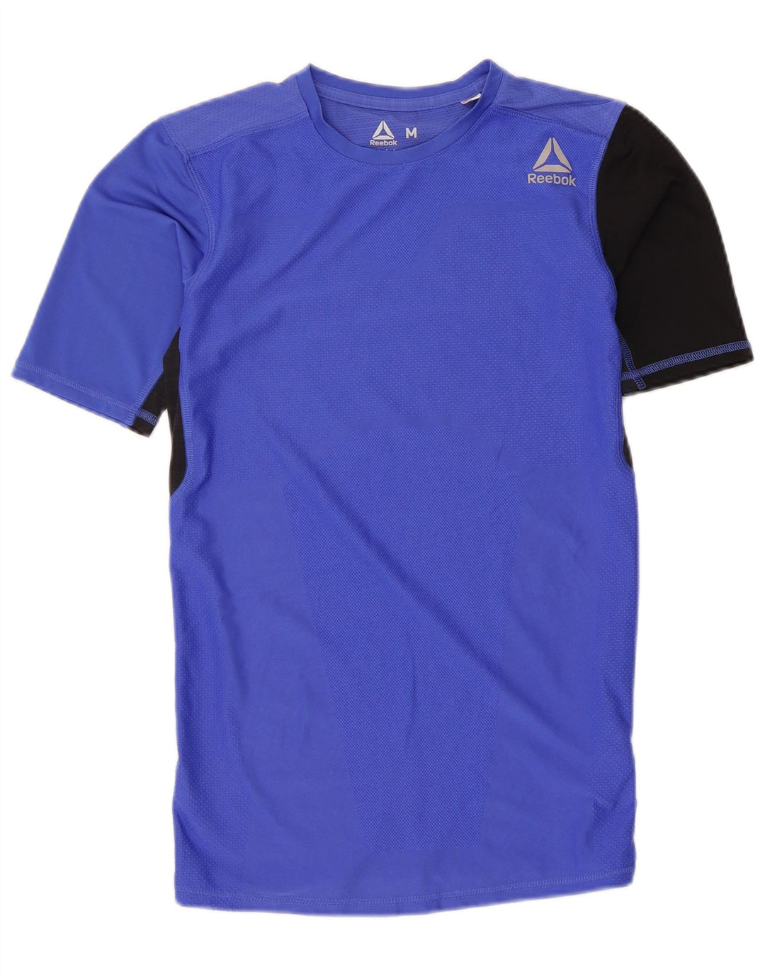 Reebok Damen T-Shirt Top UK 12 Mittelblaues Colourblock-Polyester