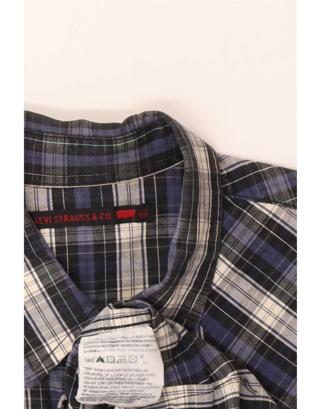 Levi's Herren-Hemd aus mittelblauer Baumwolle mit Karomuster in Marineblau