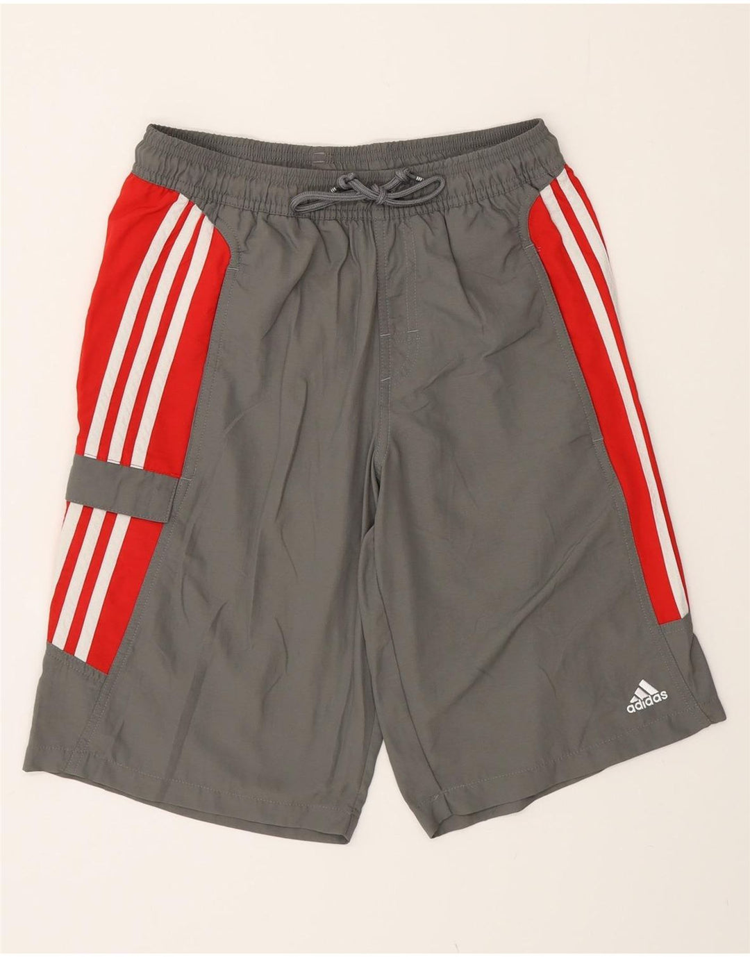 Adidas Herren-Badeshorts, klein, graues Colourblock-Polyester