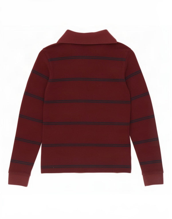 Kappa Langarm-Poloshirt für Jungen, 9–10 Jahre, burgunderrot, gestreift, Baumwolle