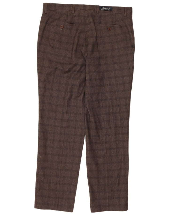 MARKS & SPENCER Herren-Anzughose mit maßgeschneiderter Passform, W34, L31, braun kariert