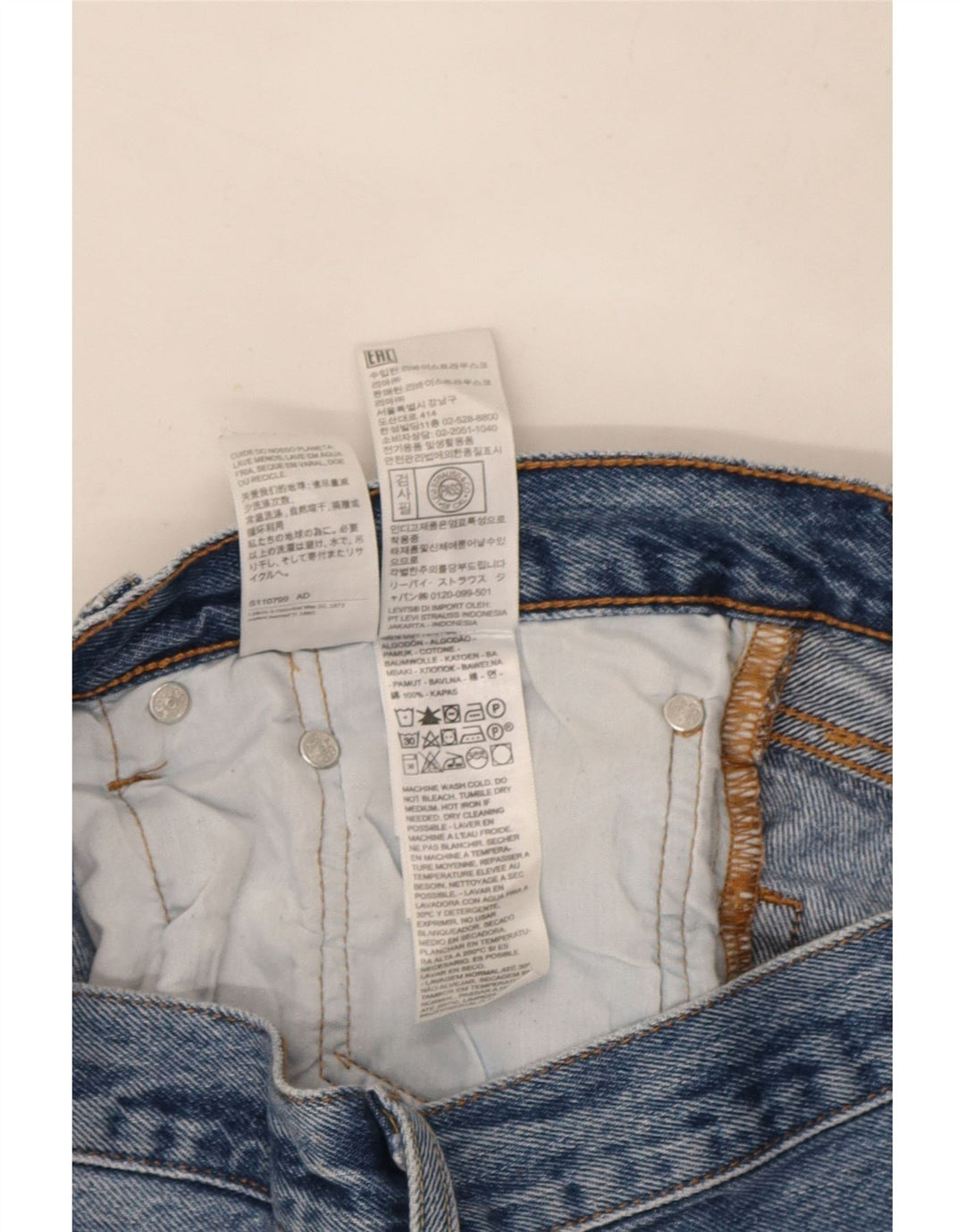 Levi's Herren 501 Straight Jeans W30 L28 Blaue Baumwolle