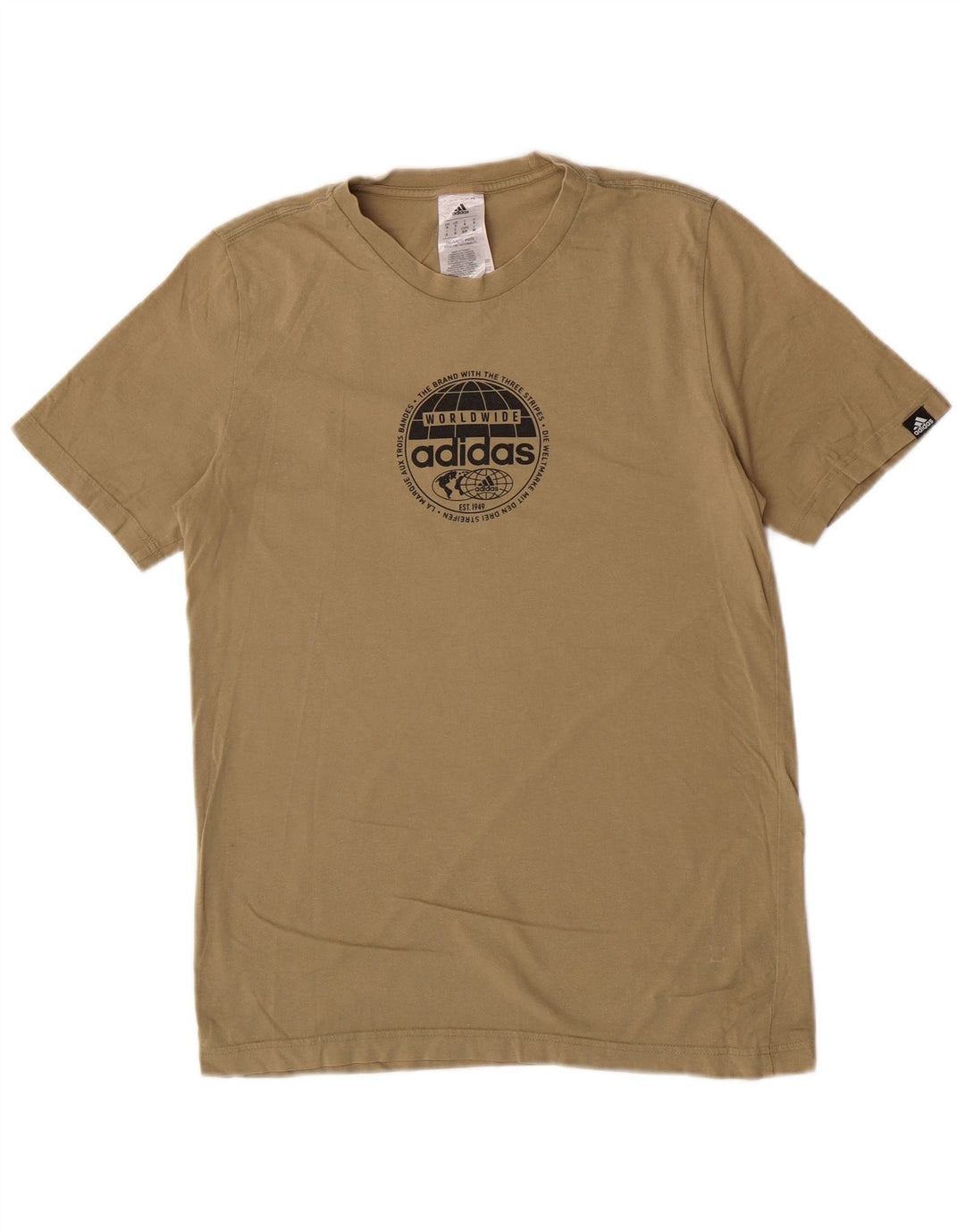 Adidas Herren Regular Graphic T-Shirt Top Small Khaki Baumwolle