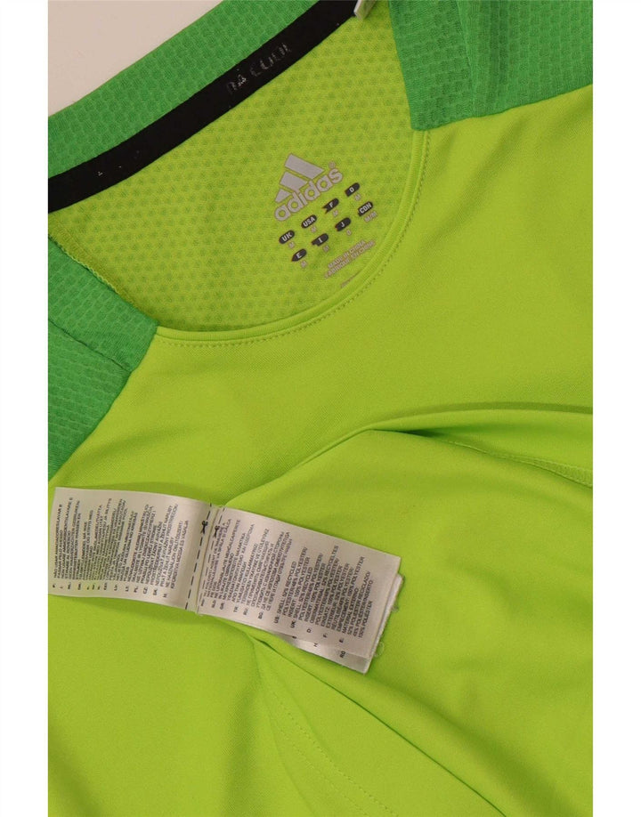 Adidas Herren Climacool T-Shirt Top Mittelgrünes Colourblock-Polyester