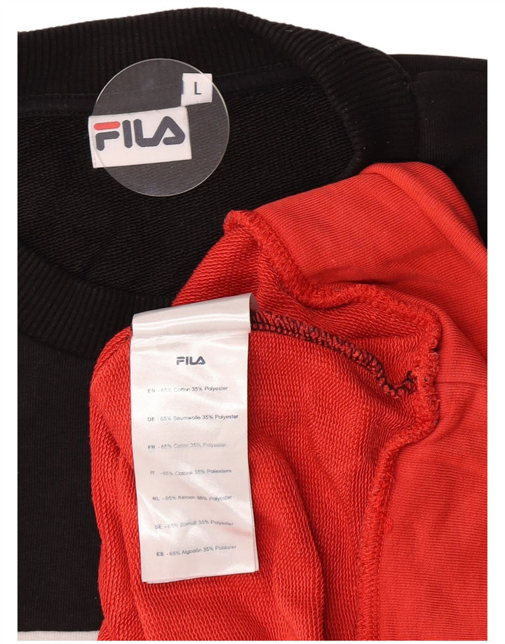 Fila Damen Grafik-Sweatshirt-Pullover UK 16 Large Mehrfarbiger Farbblock