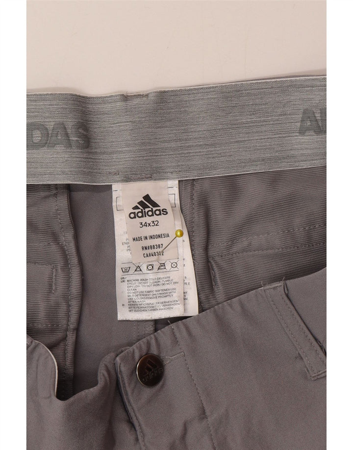 Adidas Herren Slim Chino Hose W34 L32 Grau Polyester