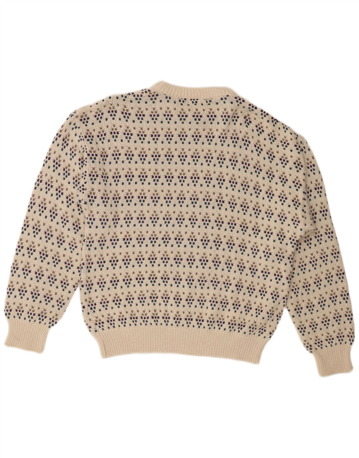 Eddie Bauer Herren-Pullover mit Rundhalsausschnitt, groß, cremefarbene gepunktete Baumwolle