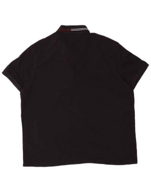 Tommy Hilfiger Herren-Poloshirt mit normaler Passform, 2XL, marineblau, gestreift, Baumwolle