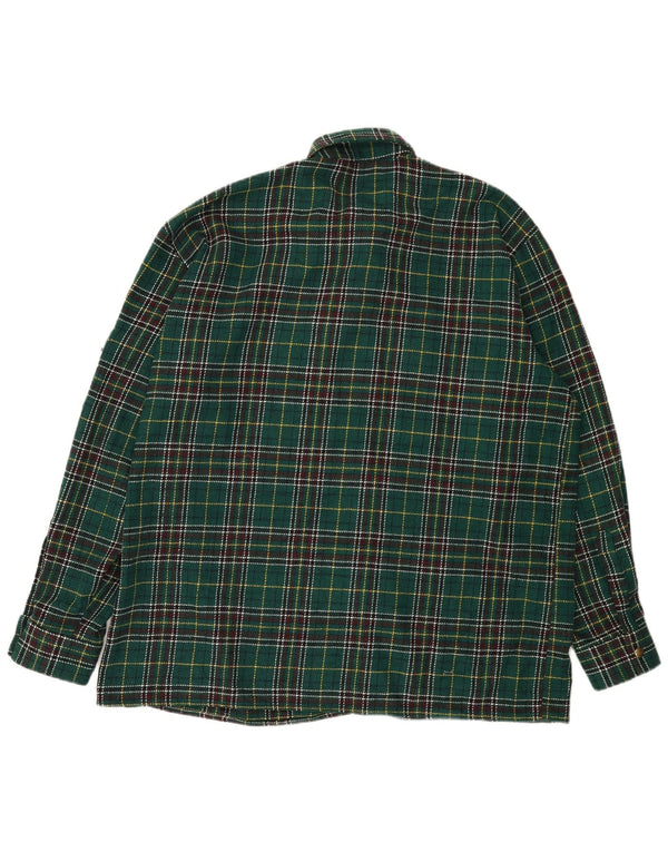 Vintage Herren Overshirt Flanellhemd 2XL grün kariert
