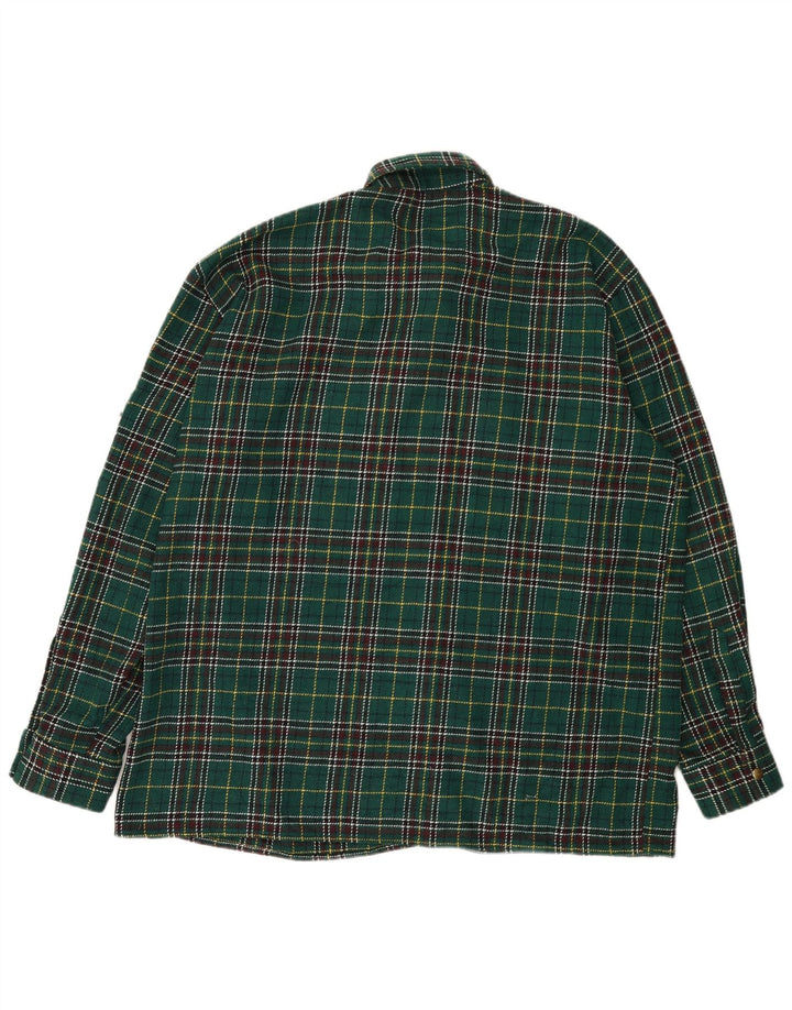 Vintage Herren Overshirt Flanellhemd 2XL grün kariert