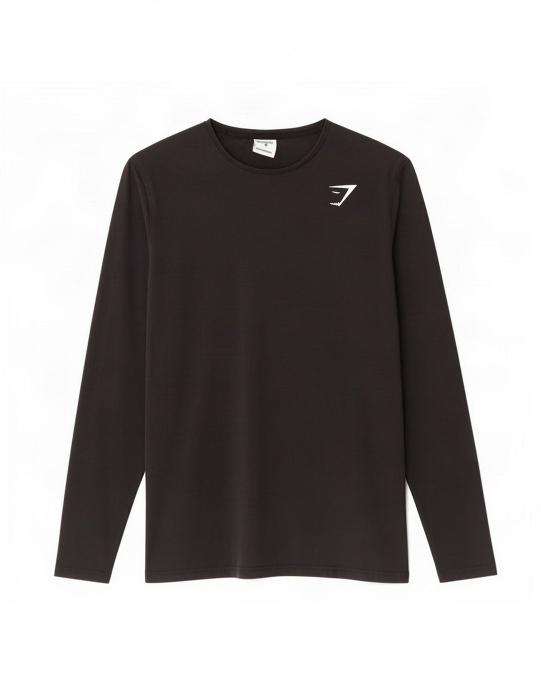 Gymshark Herren-Top, langärmelig, mittelschwarz, Baumwolle
