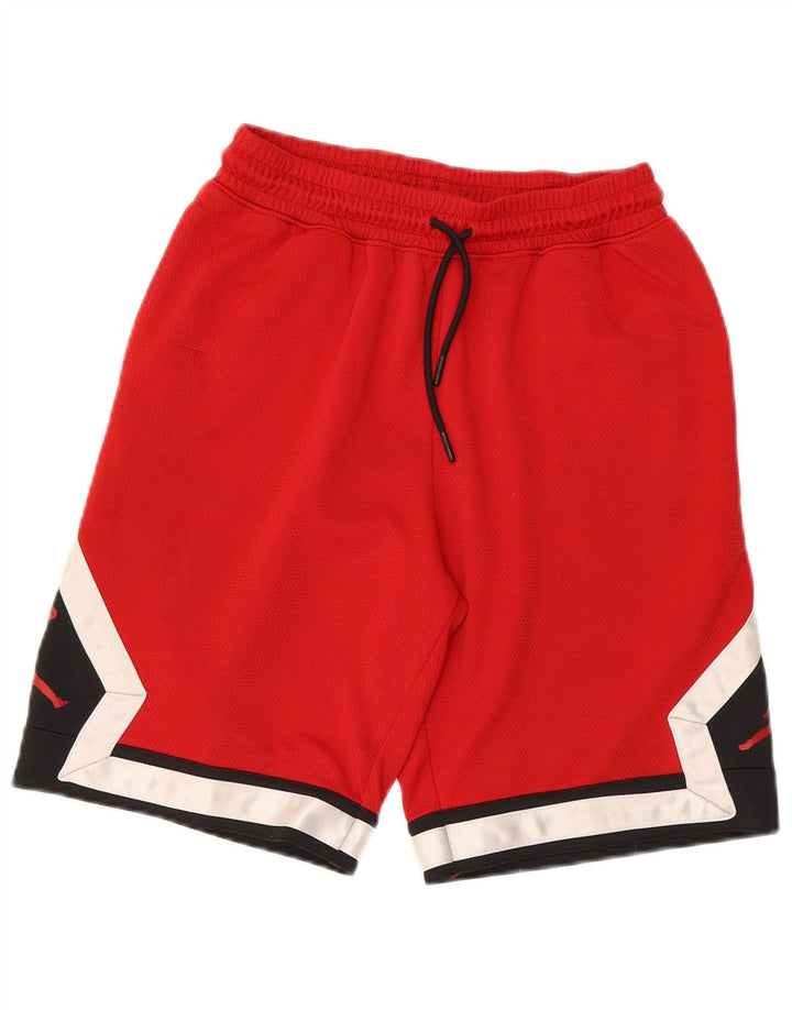 Jordan Sportshorts für Jungen, 12–13 Jahre, rotes Farbblock-Polyester