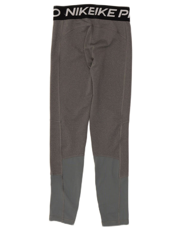 Nike Dri Fit Grafik-Leggings für Mädchen, 10–11 Jahre, Mittelgrau, Farbblock