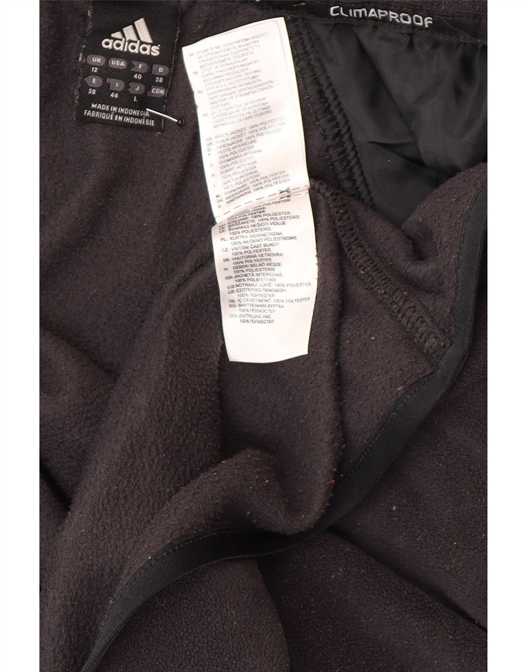 Adidas Damen Clima Proof Fleecejacke UK 12 Medium Schwarz Polyester