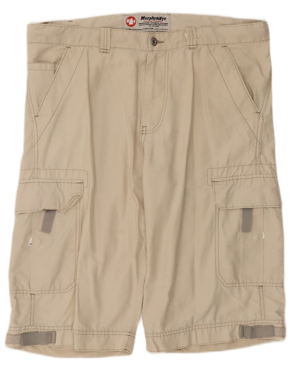Murphy & Nye Herren Cargoshorts W38 XL Beige Baumwolle
