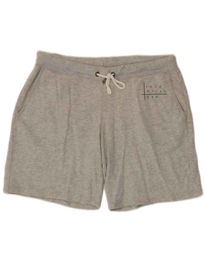 Jack Wills Herren-Sportshorts, klassisch, groß, grau gesprenkelte Baumwolle