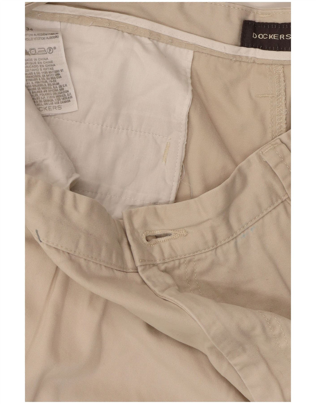 Dockers Herren Cargoshorts W34 Large Beige Baumwolle