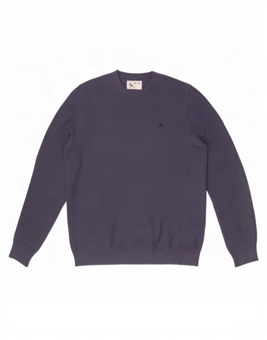 Penguin Herren-Pullover mit Rundhalsausschnitt, groß, aus blauer Baumwolle
