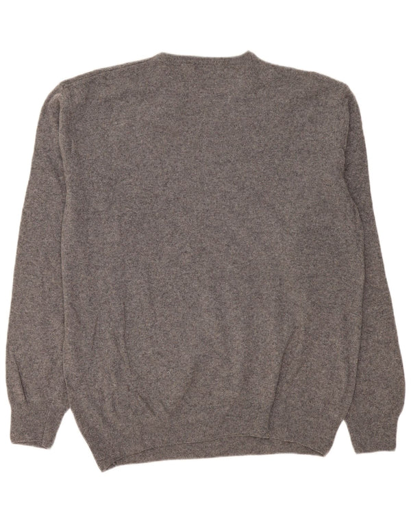 Kappa Herren-Pullover mit V-Ausschnitt, 3XL, graue Lammwolle