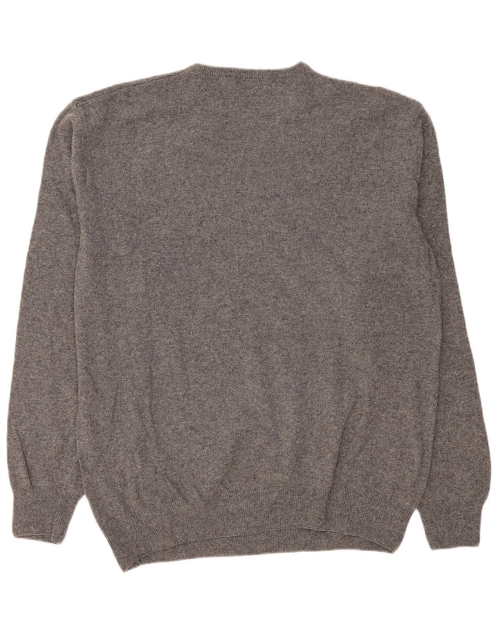 Kappa Herren-Pullover mit V-Ausschnitt, 3XL, graue Lammwolle