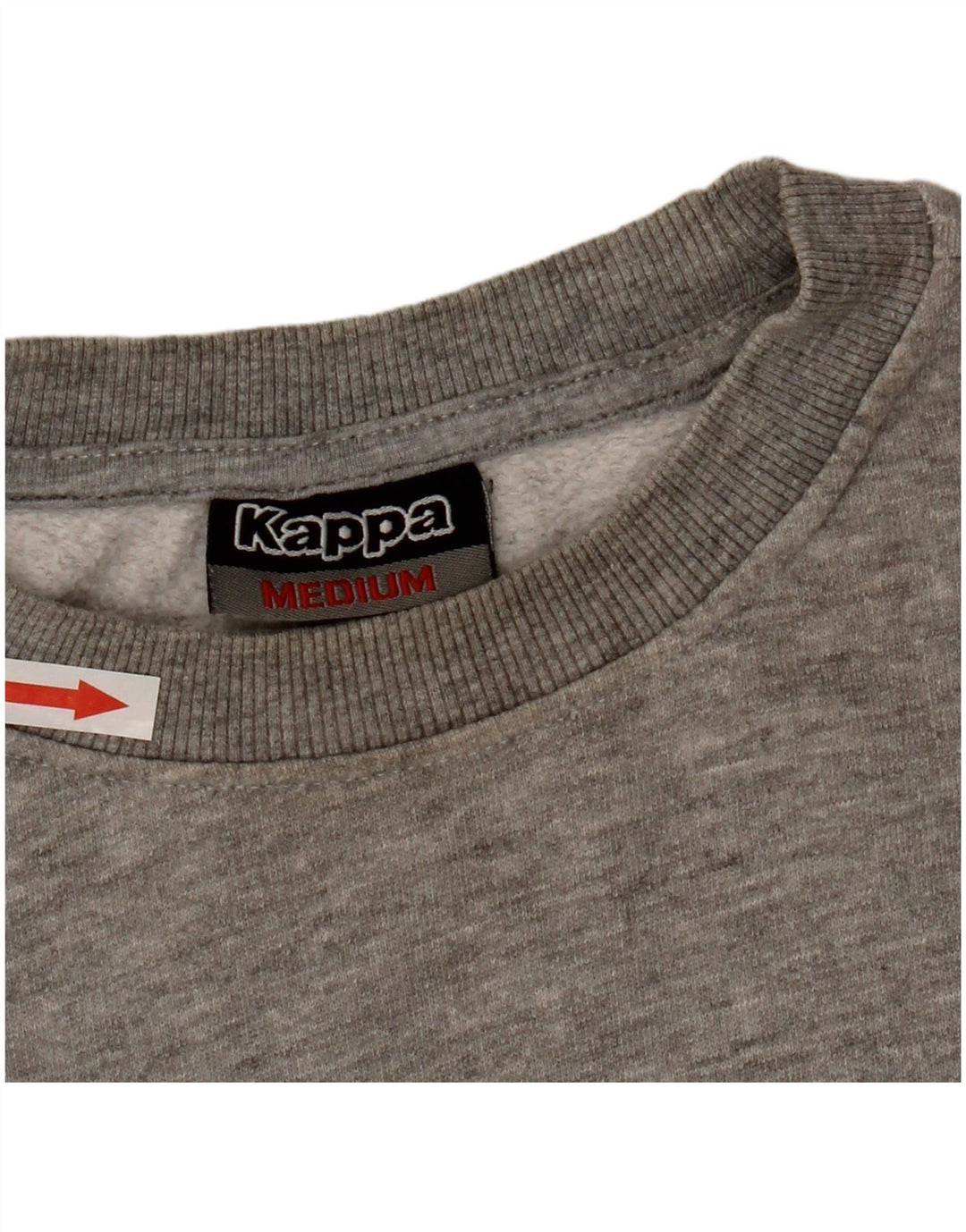 Kappa Herren-Sweatshirt-Pullover aus mittelgrau gefleckter Baumwolle