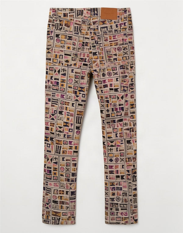 Gant Damen Flag Straight Casual Hose W27 L27 Mehrfarbige Baumwolle