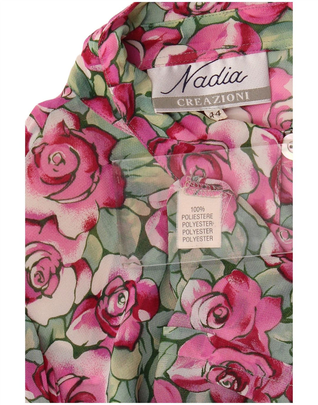 NADIA Damen-Hemdbluse mit 3/4-Ärmeln, IT 44, mittelgroß, mehrfarbig, Blumenmuster